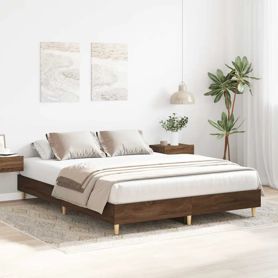 Cadre de lit sans matelas chêne marron 140x200 cm - 3