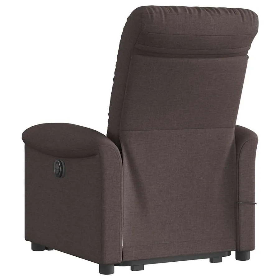 Fauteuil inclinable de massage Marron foncé Tissu - 7