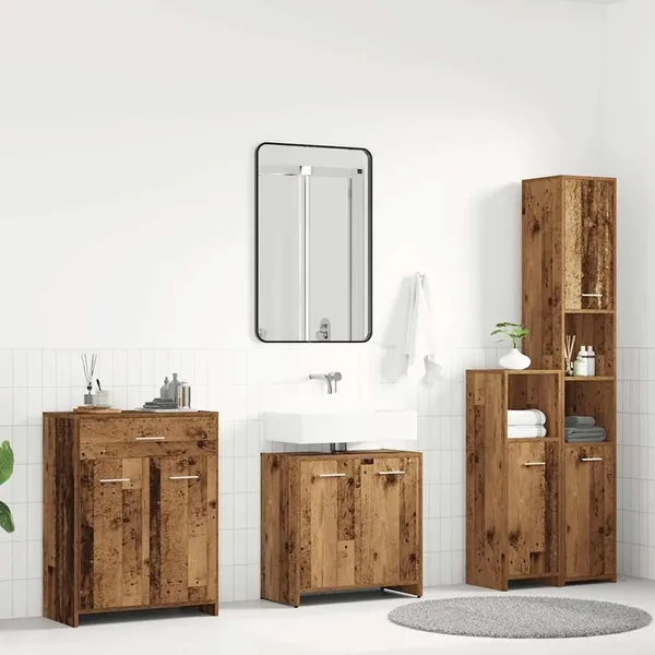 Ensemble de meubles salle de bain 4 pcs bois d'ingénierie