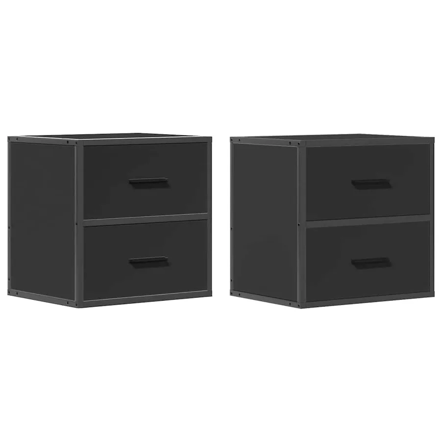 Tables de chevet murales 2 pcs noir 40x31x39,5 cm - 2