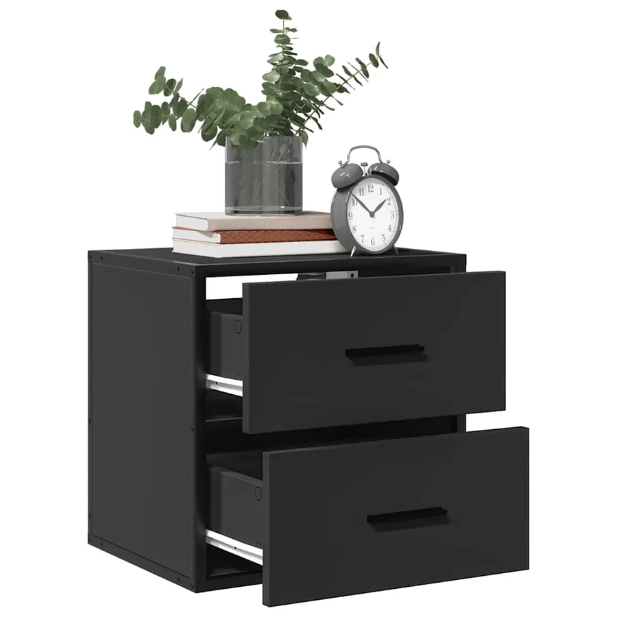Tables de chevet murales 2 pcs noir 40x31x39,5 cm - 4