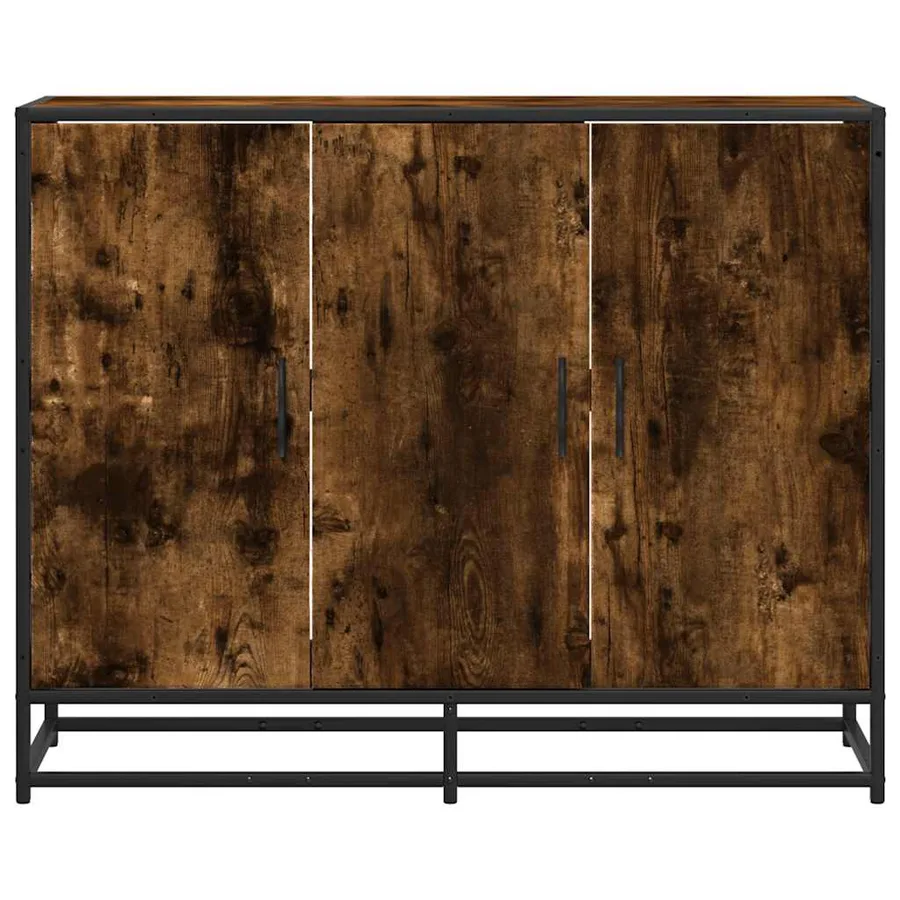 Buffet chêne fumé 94x35x76 cm bois d'ingénierie - 4