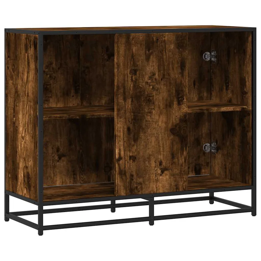 Buffet chêne fumé 94x35x76 cm bois d'ingénierie - 6