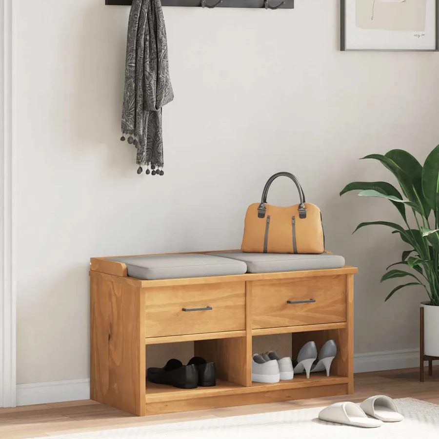 Banc de couloir SANDNES 87x40x50 cm bois de pin massif