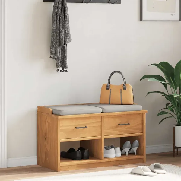 Banc de couloir SANDNES 87x40x50 cm bois de pin massif