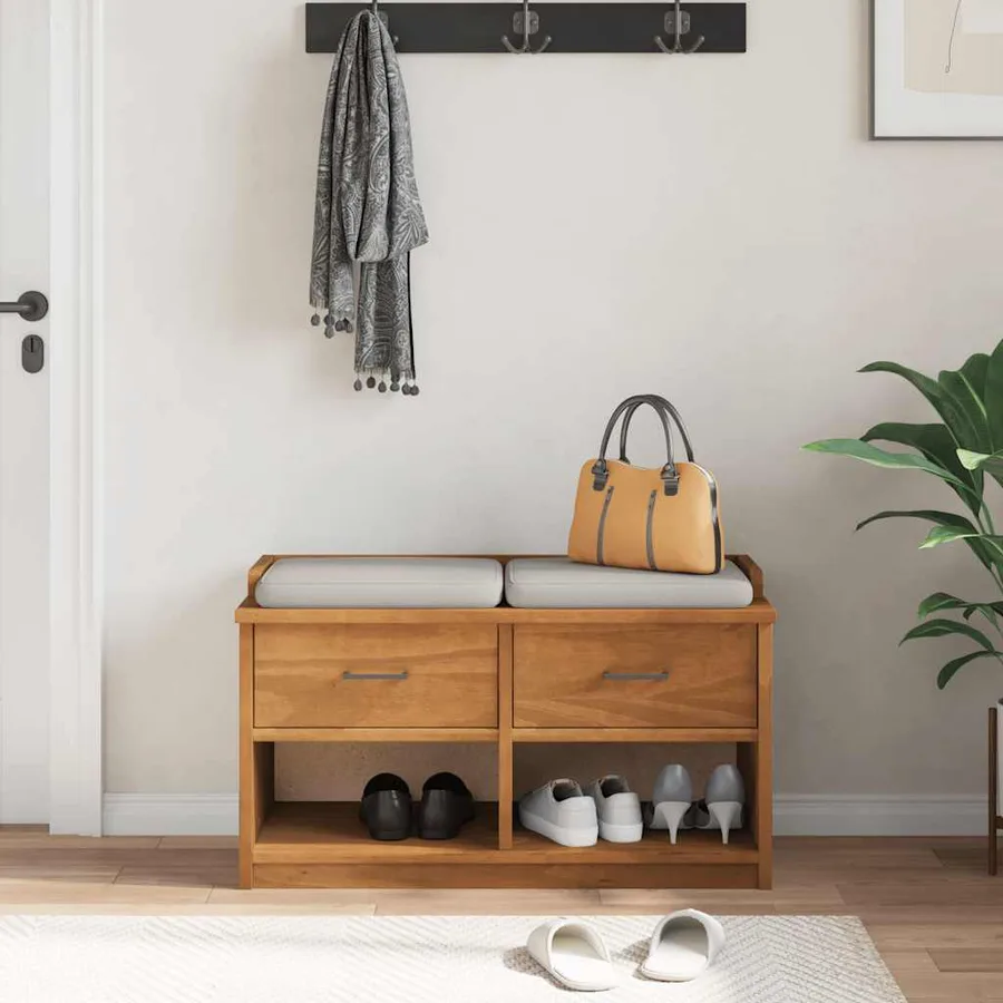 Banc de couloir SANDNES 87x40x50 cm bois de pin massif - 3
