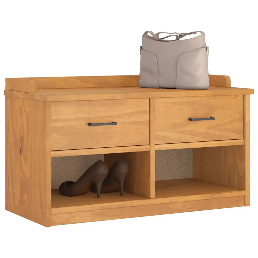Banc de couloir SANDNES 87x40x50 cm bois de pin massif - 4