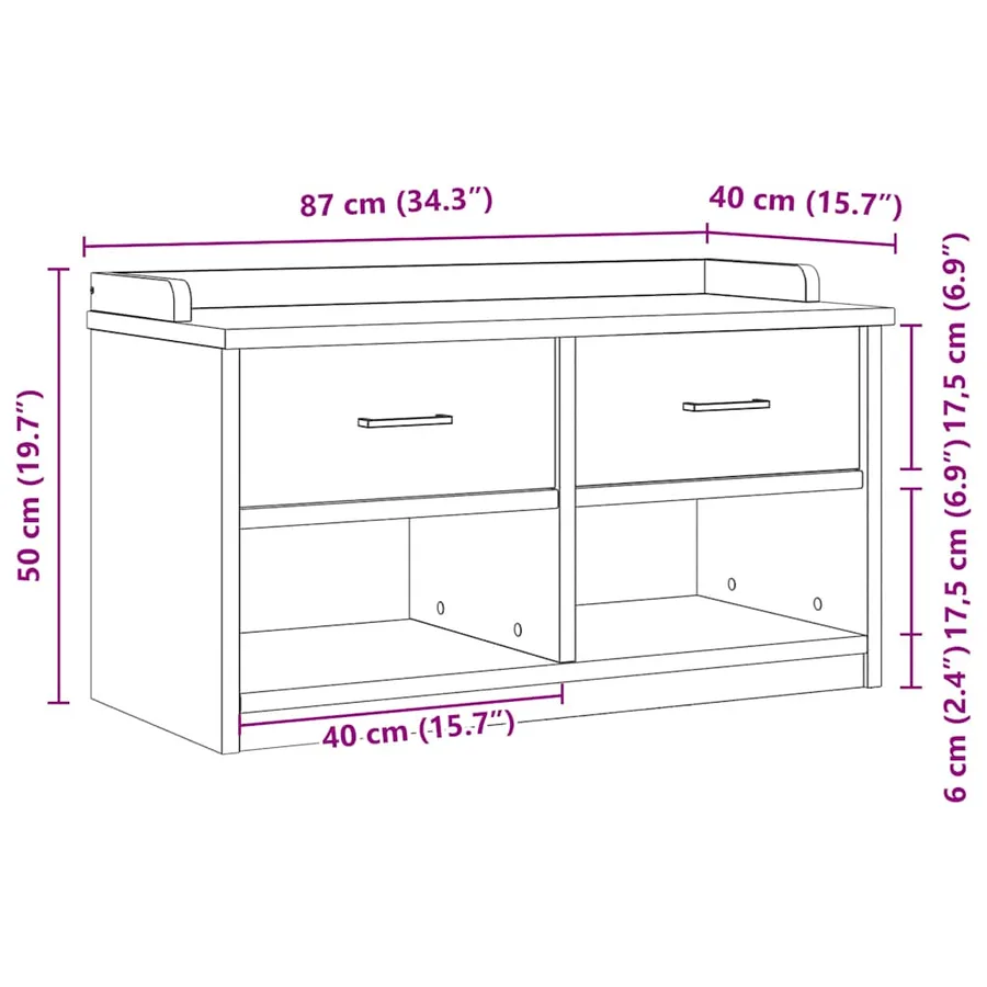 Banc de couloir SANDNES blanc 87x40x50 cm bois de pin massif - 12