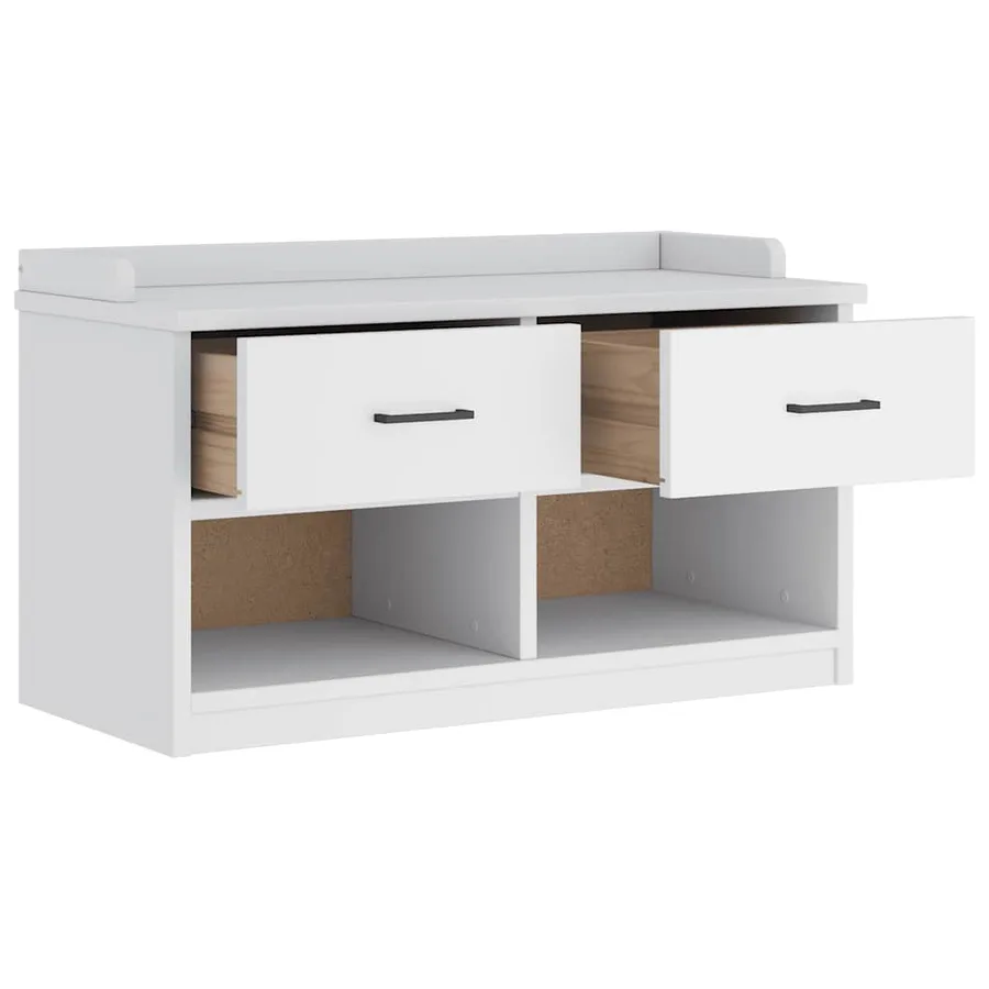 Banc de couloir SANDNES blanc 87x40x50 cm bois de pin massif - 7