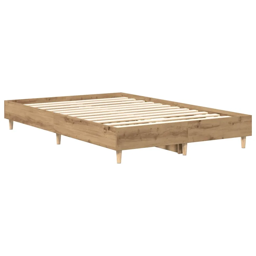Cadre de lit sans matelas chêne artisanal 135x190 cm - 4