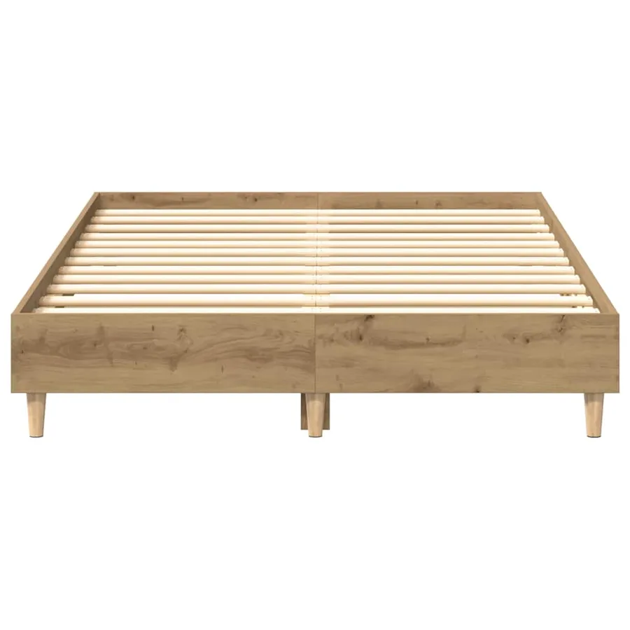 Cadre de lit sans matelas chêne artisanal 135x190 cm - 5