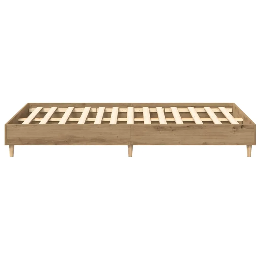 Cadre de lit sans matelas chêne artisanal 135x190 cm - 6