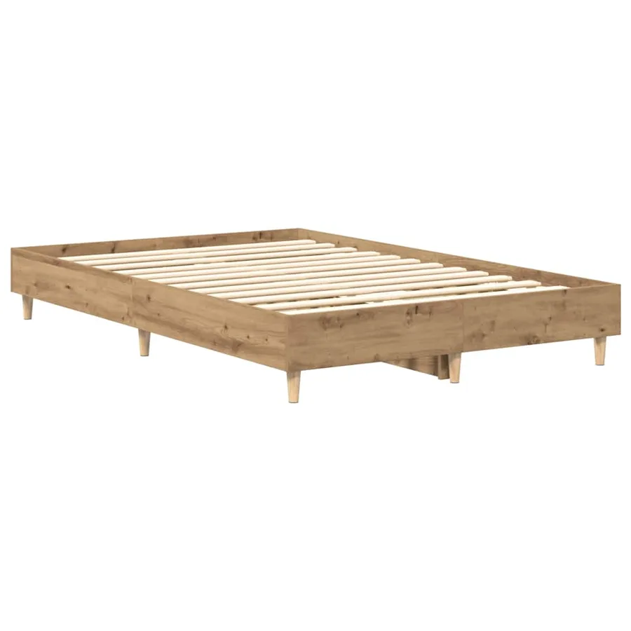 Cadre de lit sans matelas chêne artisanal 135x190 cm - 7