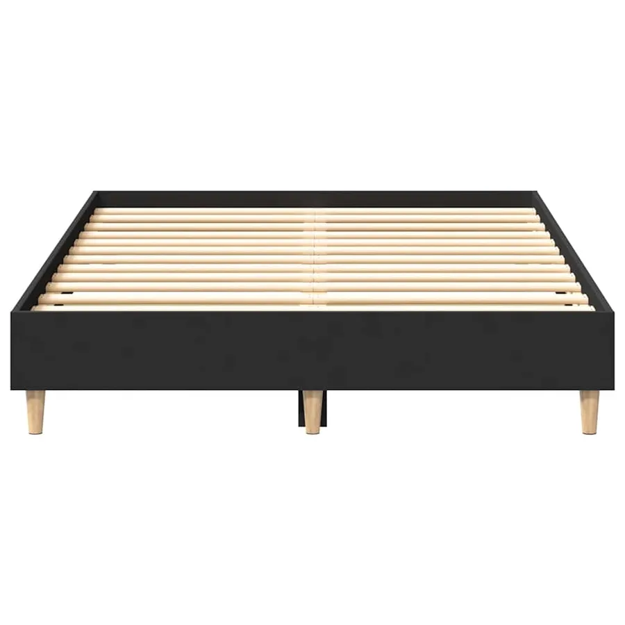 Cadre de lit sans matelas noir 120x190 cm bois d'ingénierie - 5