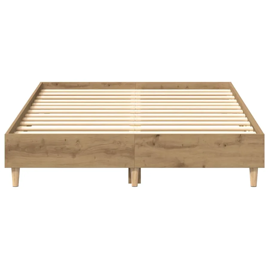 Cadre de lit sans matelas chêne artisanal 120x190 cm - 5
