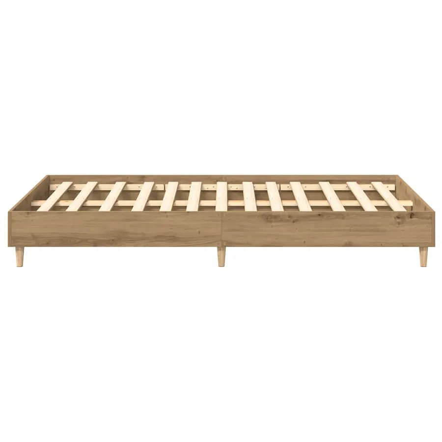 Cadre de lit sans matelas chêne artisanal 120x190 cm - 6