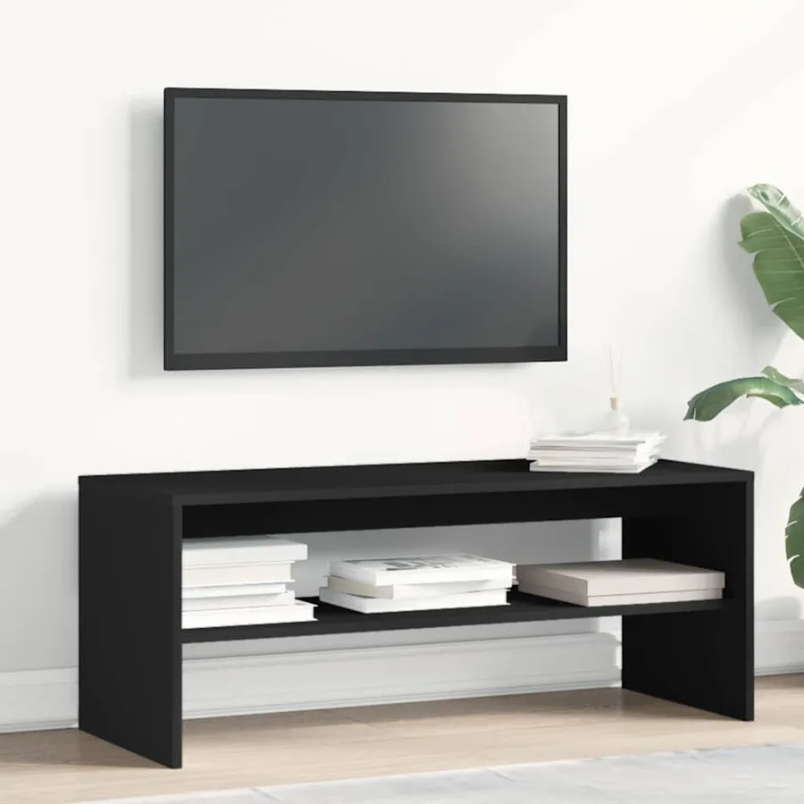 Meuble TV Noir 100 x 40 x 40 cm Aggloméré - 3