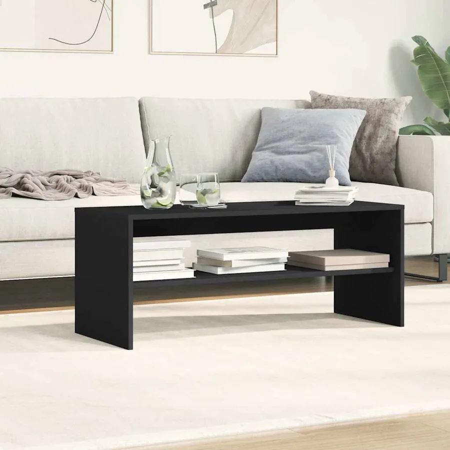 Meuble TV Noir 100 x 40 x 40 cm Aggloméré - 4