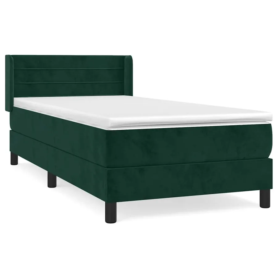 Sommier à lattes de lit avec matelas Vert foncé 100x200 cm - 2