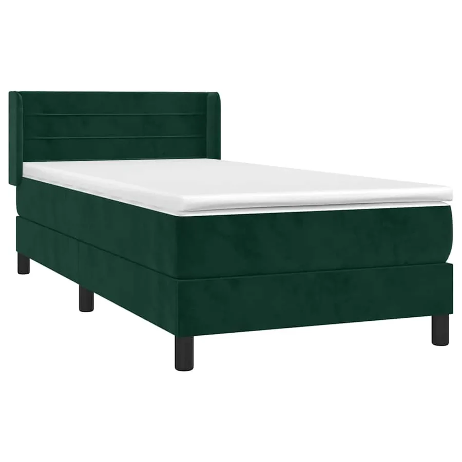 Sommier à lattes de lit avec matelas Vert foncé 100x200 cm - 3