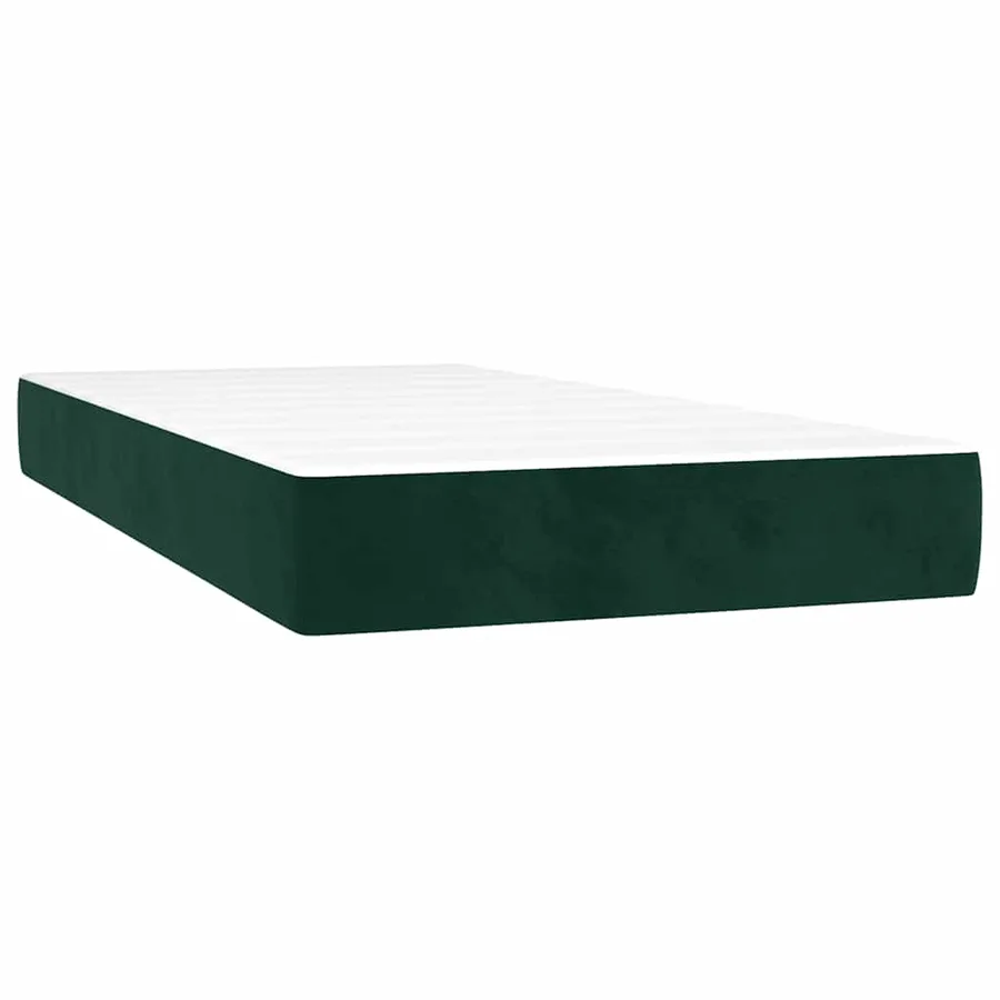 Sommier à lattes de lit avec matelas Vert foncé 100x200 cm - 5