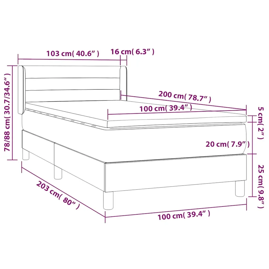 Sommier à lattes de lit avec matelas Vert foncé 100x200 cm - 8