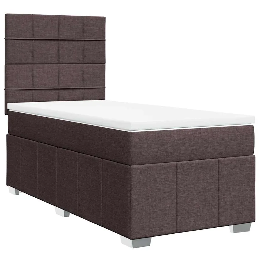 Sommier à lattes de lit avec matelas Marron foncé 90x200 cm - 3