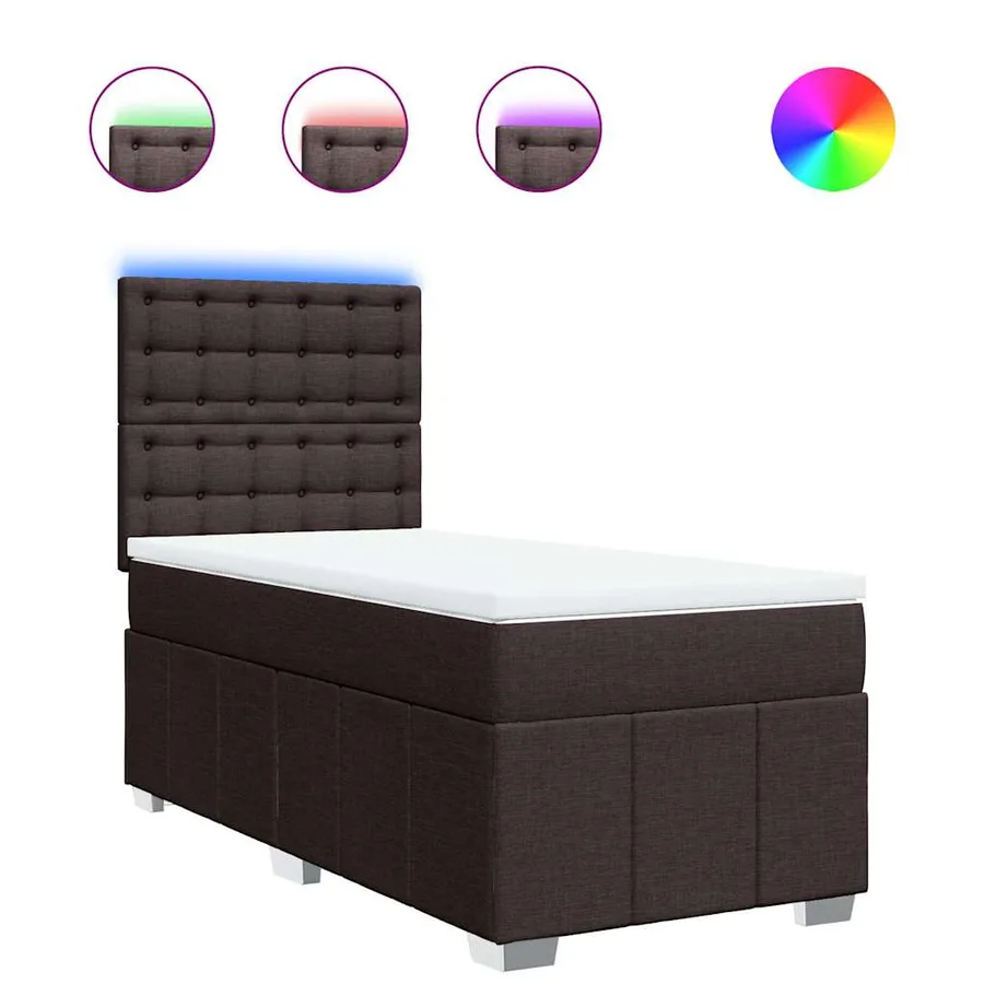 Sommier à lattes de lit avec matelas Marron foncé 90x200 cm - 2