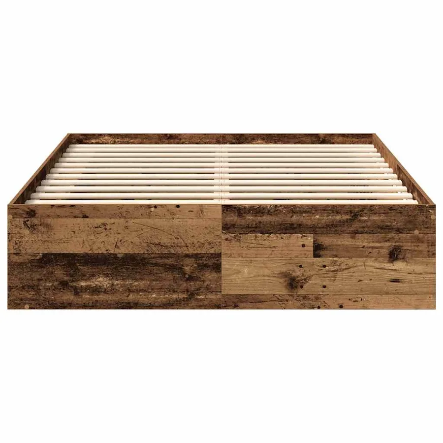 Cadre de lit sans matelas vieux bois 160x200 cm bois ingénierie - 5