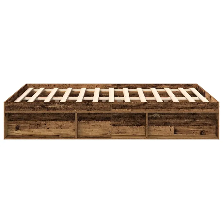 Cadre de lit sans matelas vieux bois 160x200 cm bois ingénierie - 6