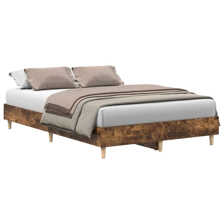 Cadre de lit sans matelas chêne fumé 120x200 cm bois ingénierie - 2