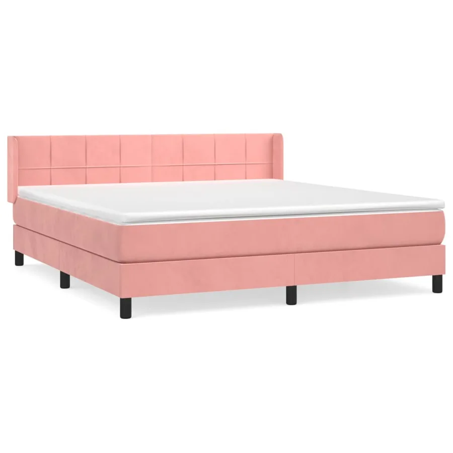 Sommier à lattes de lit avec matelas Rose 160x200 cm Velours - 2