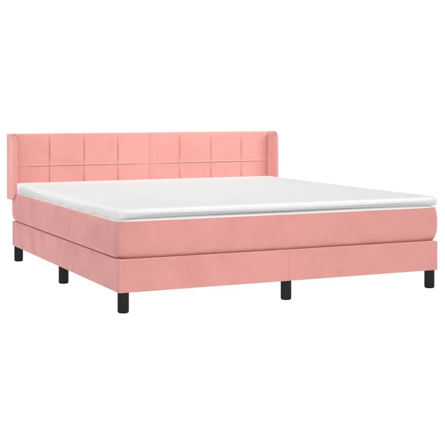 Sommier à lattes de lit avec matelas Rose 160x200 cm Velours - 3