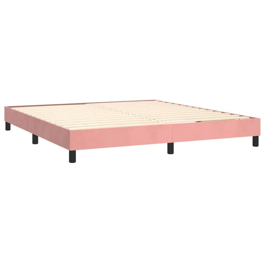 Sommier à lattes de lit avec matelas Rose 160x200 cm Velours - 4