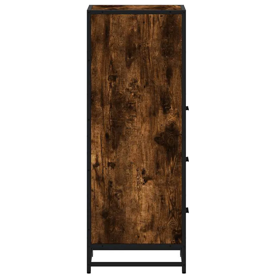 Armoire de bain chêne fumé 35x37,5x100cm bois d'ingénierie - 7