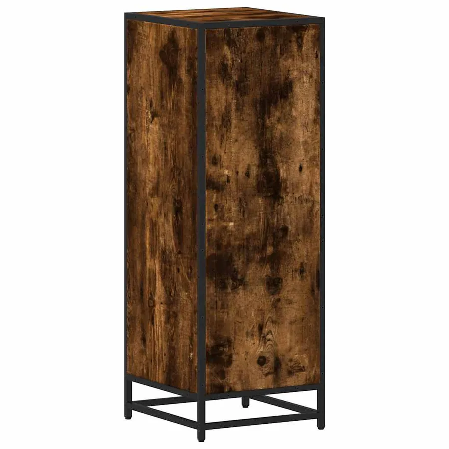 Armoire de bain chêne fumé 35x37,5x100cm bois d'ingénierie - 8
