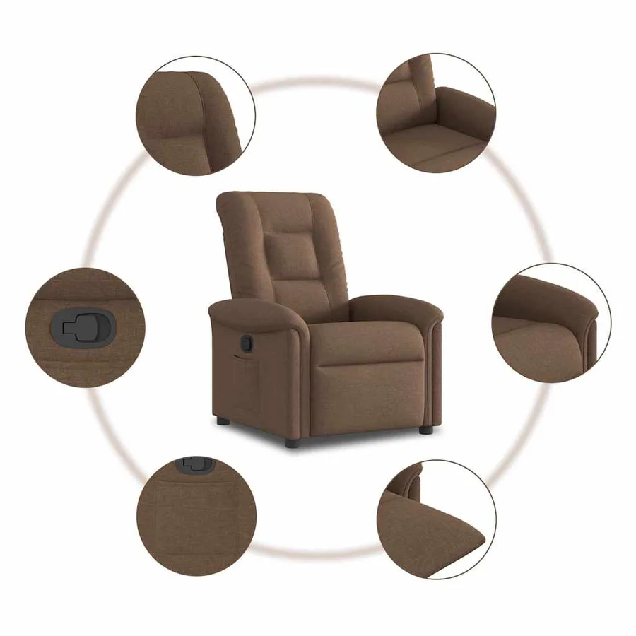 Fauteuil inclinable Marron Tissu - 7
