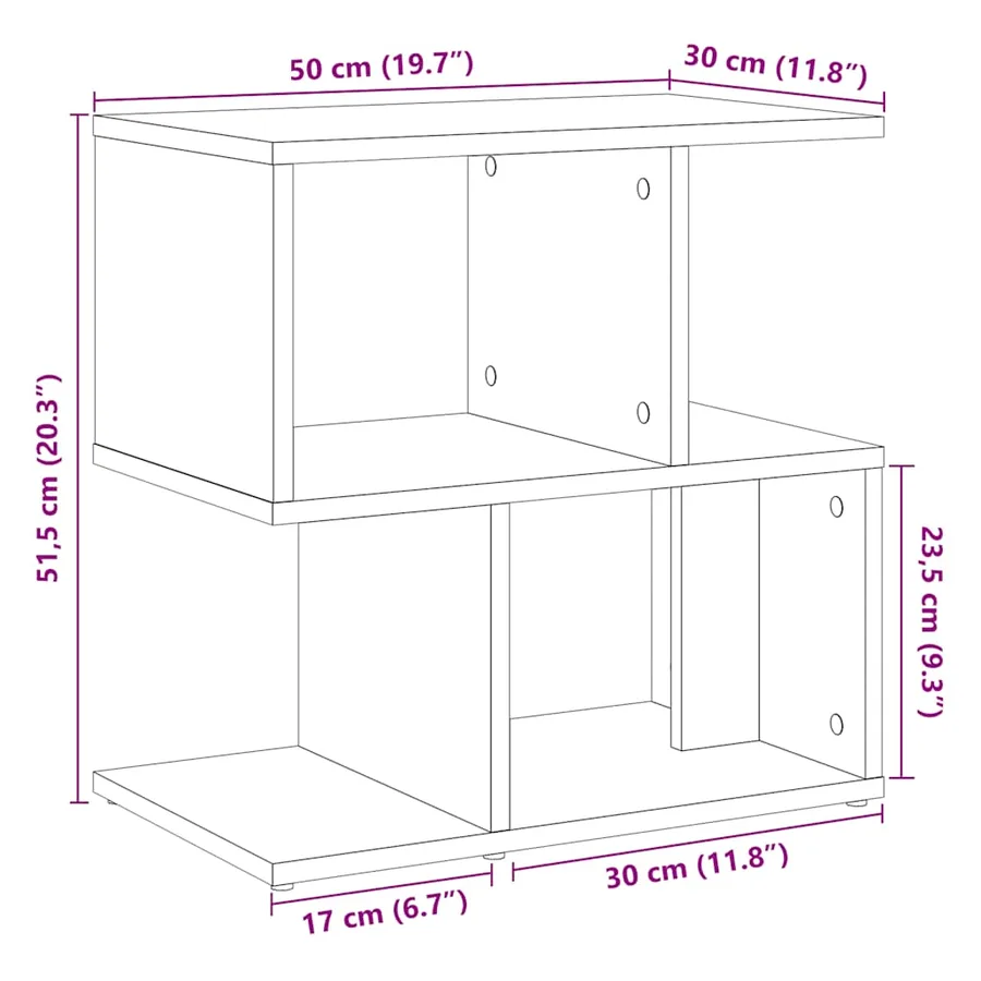 Tables de chevet 2pcs vieux bois 50x30x51,5cm bois d'ingénierie - 10
