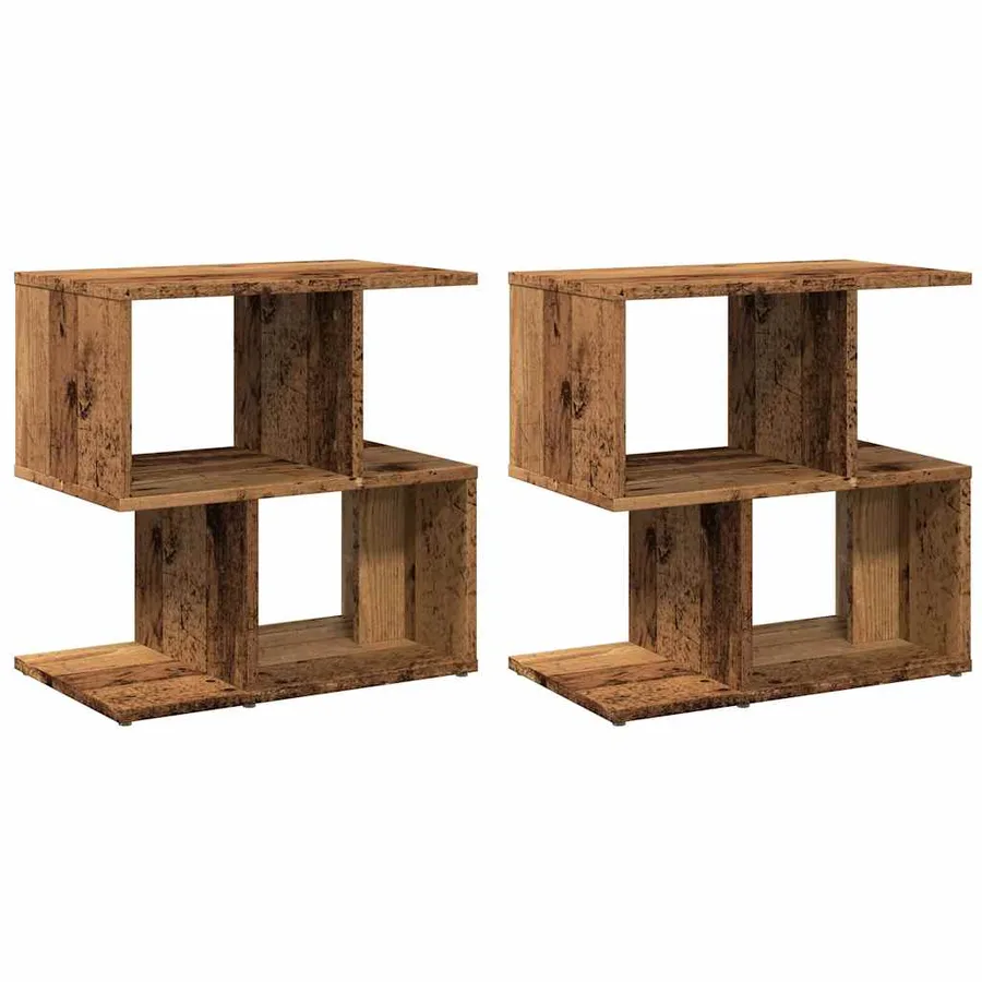 Tables de chevet 2pcs vieux bois 50x30x51,5cm bois d'ingénierie - 2