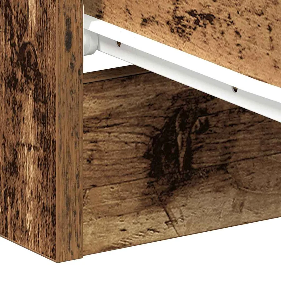 Tables de chevet 2 pcs vieux bois 38x35x55 cm bois d'ingénierie - 11