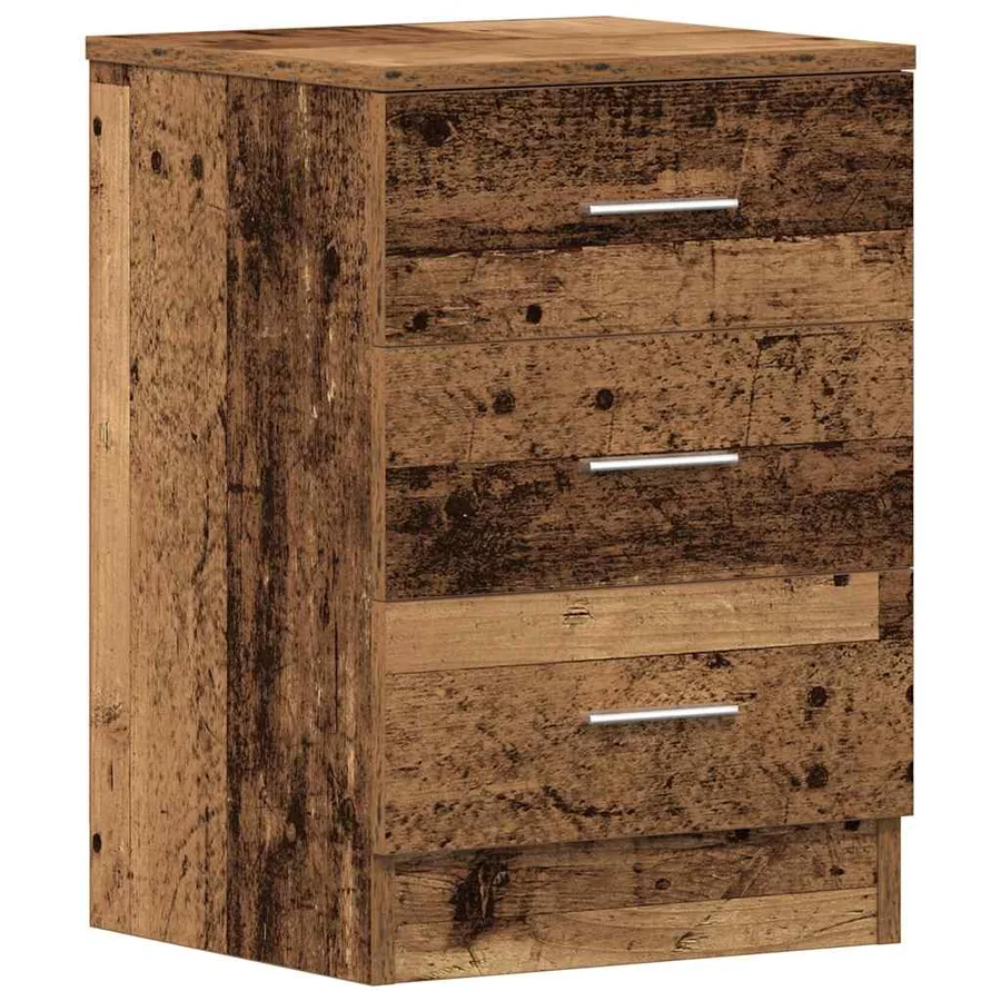 Tables de chevet 2 pcs vieux bois 38x35x55 cm bois d'ingénierie - 6