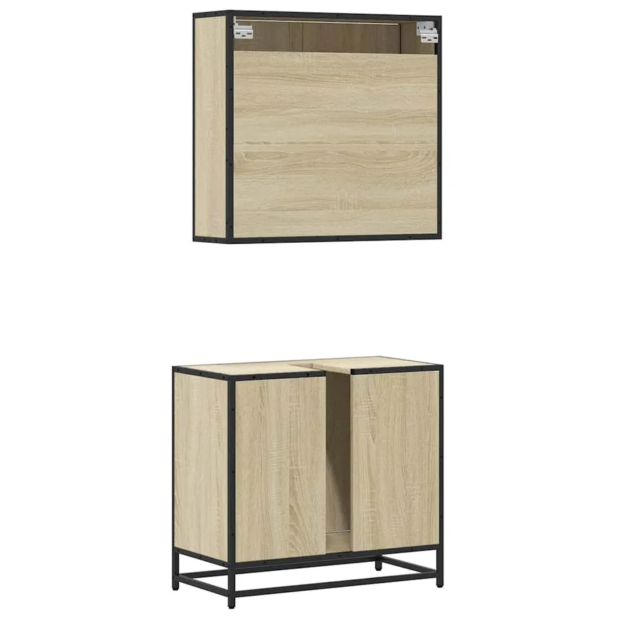 Ensemble de meubles de salle de bain 2 pcs chêne sonoma - 7