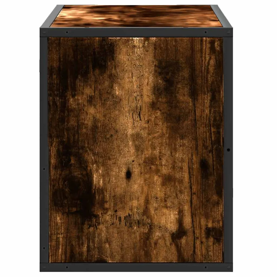 Meuble TV chêne fumé 80x31x39,5 cm bois d'ingénierie et métal - 5