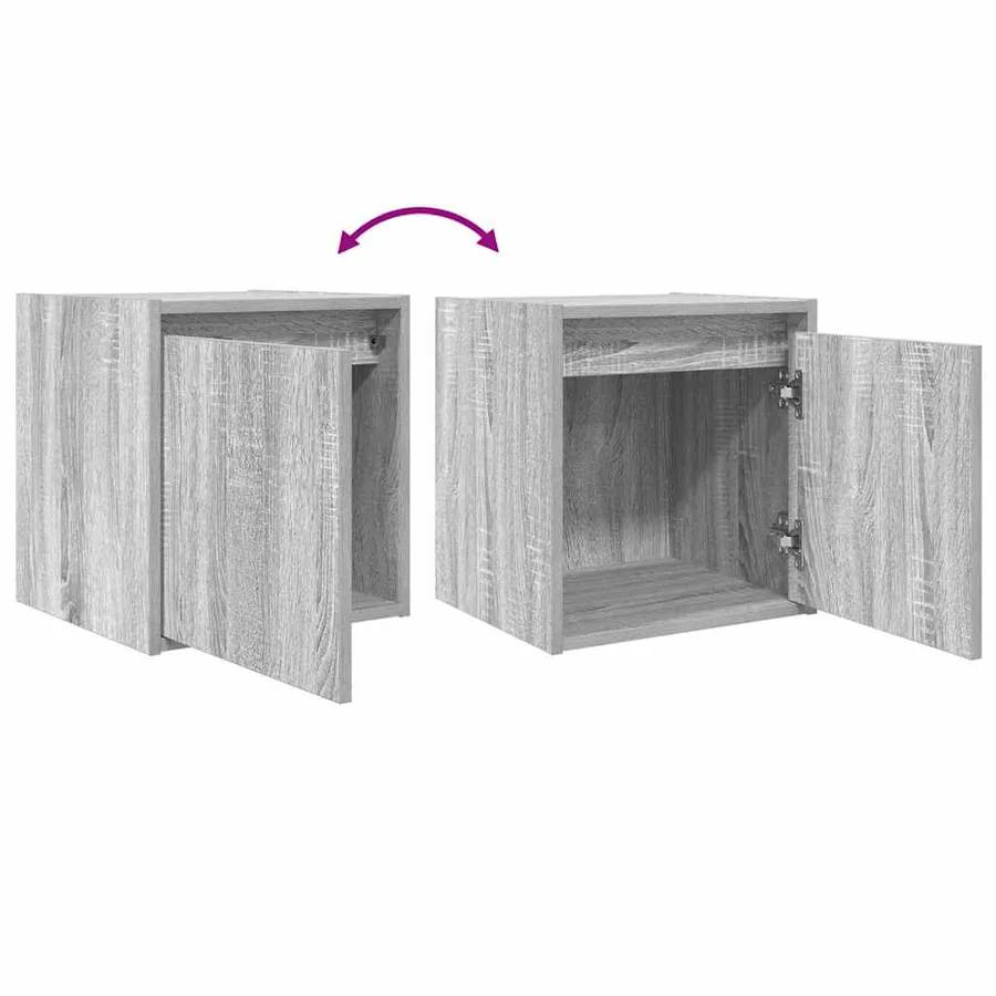 Tables de chevet murales 2 pcs sonoma gris 38x34x40 cm - 10