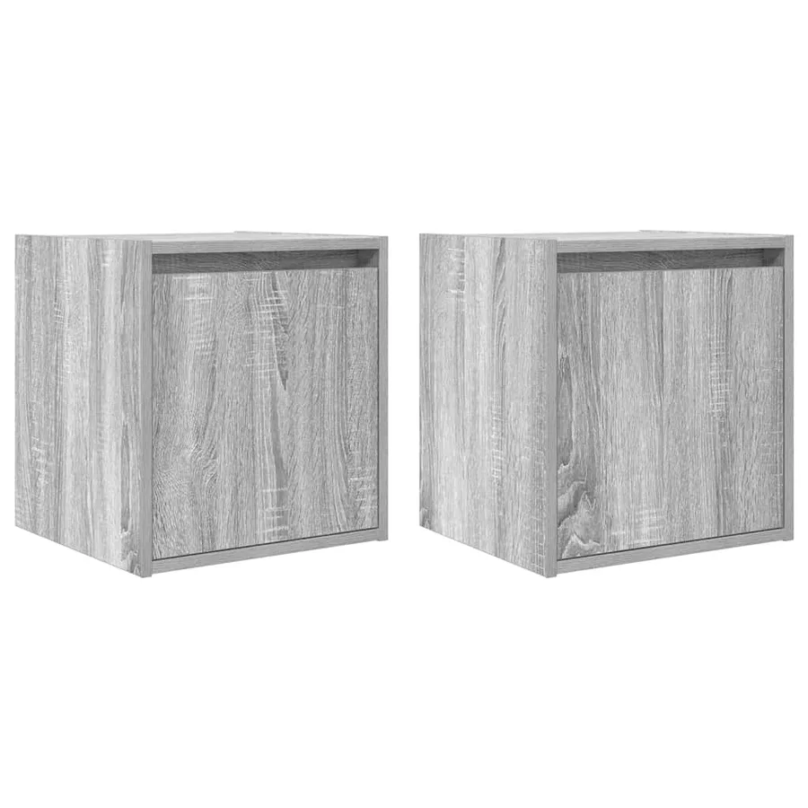 Tables de chevet murales 2 pcs sonoma gris 38x34x40 cm - 2