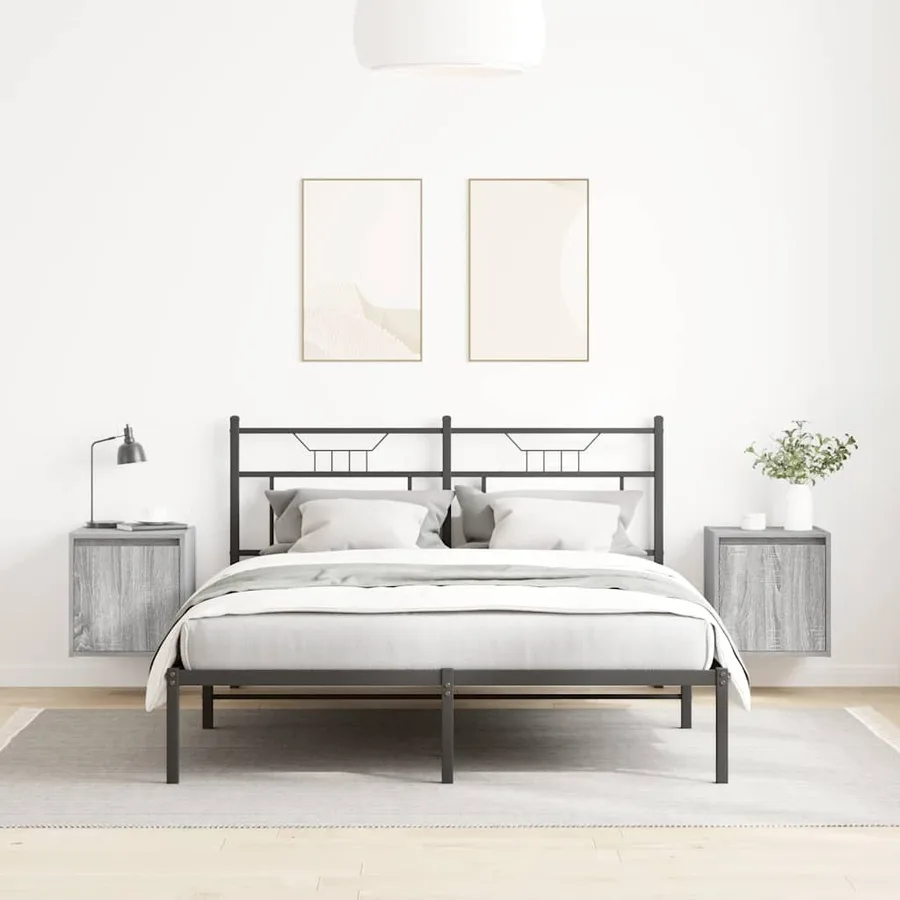 Tables de chevet murales 2 pcs sonoma gris 38x34x40 cm - 3