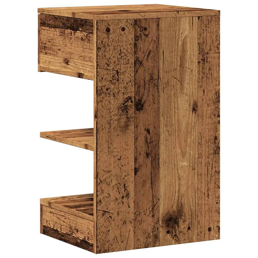Table de chevet vieux bois 40x35x65 cm bois d'ingénierie - 5