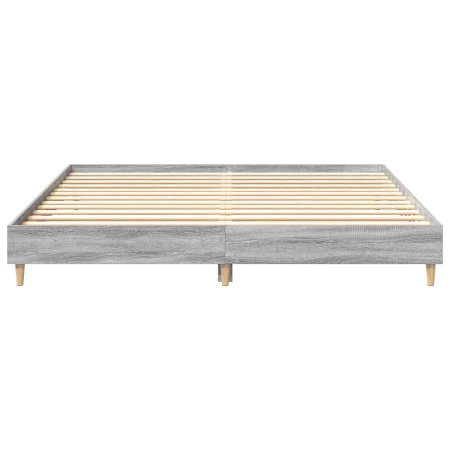 Cadre de lit sans matelas sonoma gris 160x200cm bois ingénierie - 5