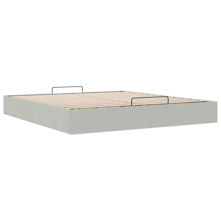 Cadre de lit ottoman sans matelas gris clair 160x200 cm velours - 6