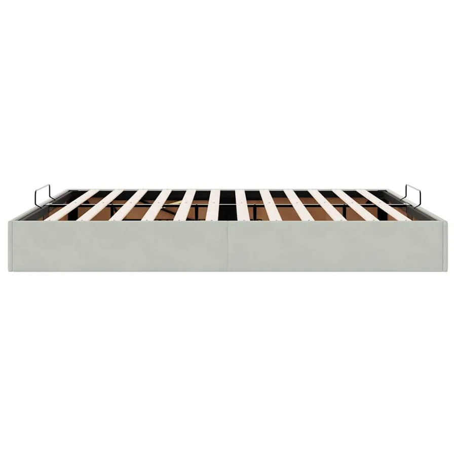 Cadre de lit ottoman sans matelas gris clair 160x200 cm velours - 8